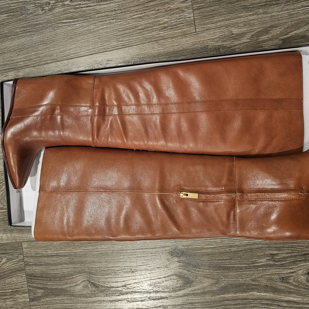 Brown Leather Knee-High Boots